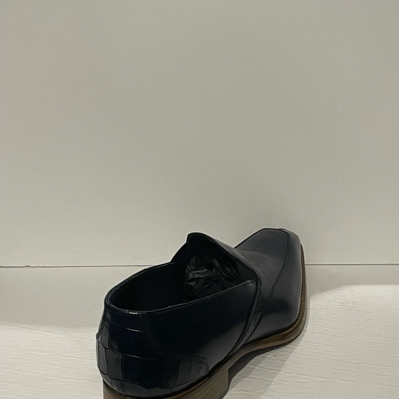 Duca shoes dressy Point Toe Atalian leather navy slip on - Picture 4 of 5